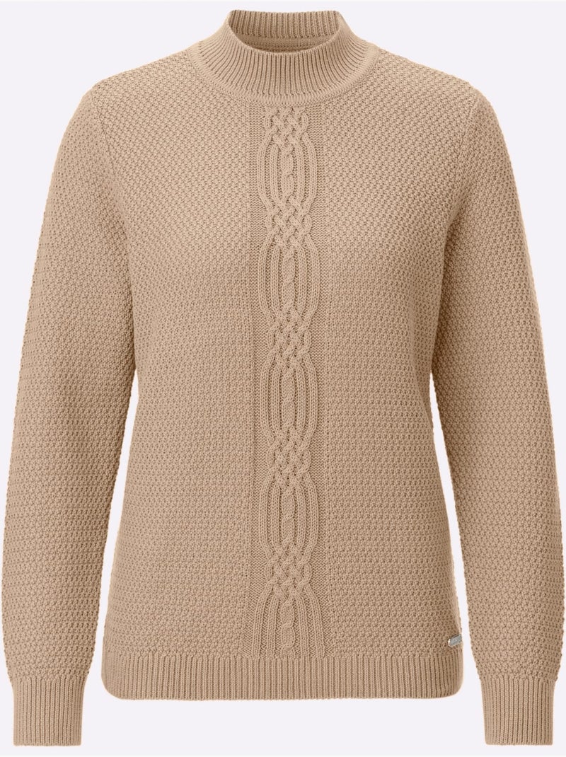Pull à Col Roulé 50% Coton - Taille Standard - Witt Beige - Kiabi
