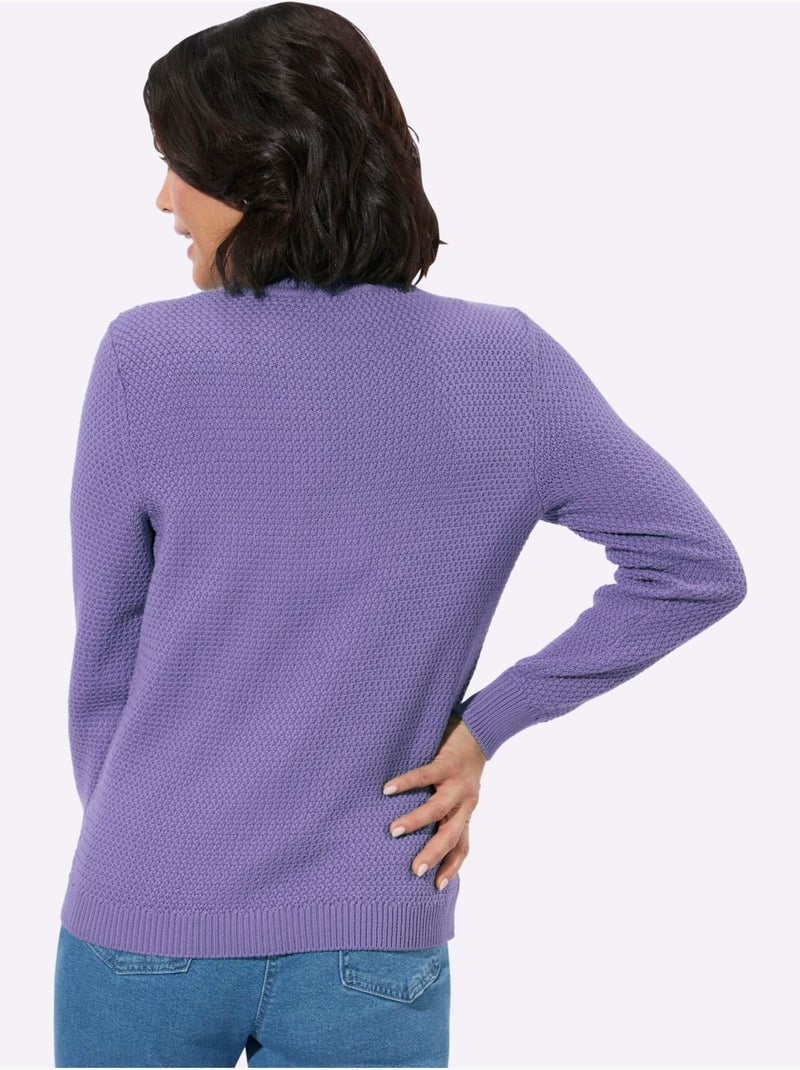 Pull à Col Roulé 50% Coton - Taille Standard - Witt Lavande - Kiabi