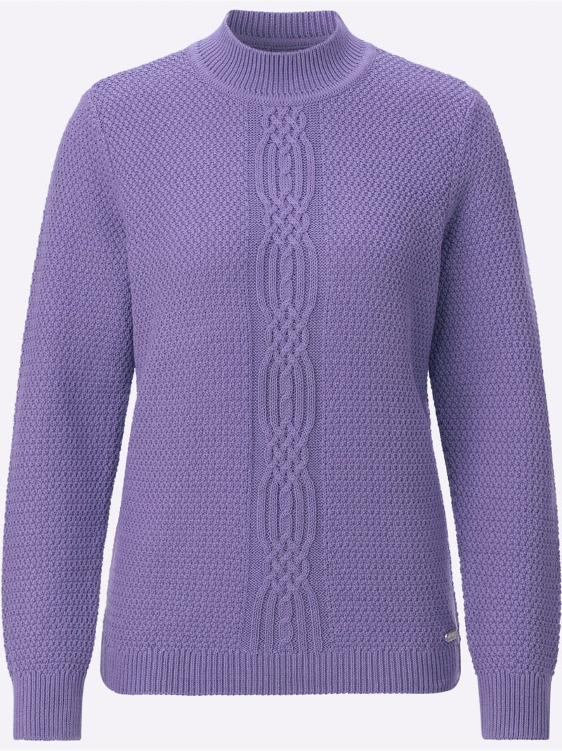Pull à Col Roulé 50% Coton - Taille Standard - Witt Lavande - Kiabi