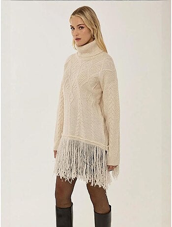 Pull à col roulé à pompons