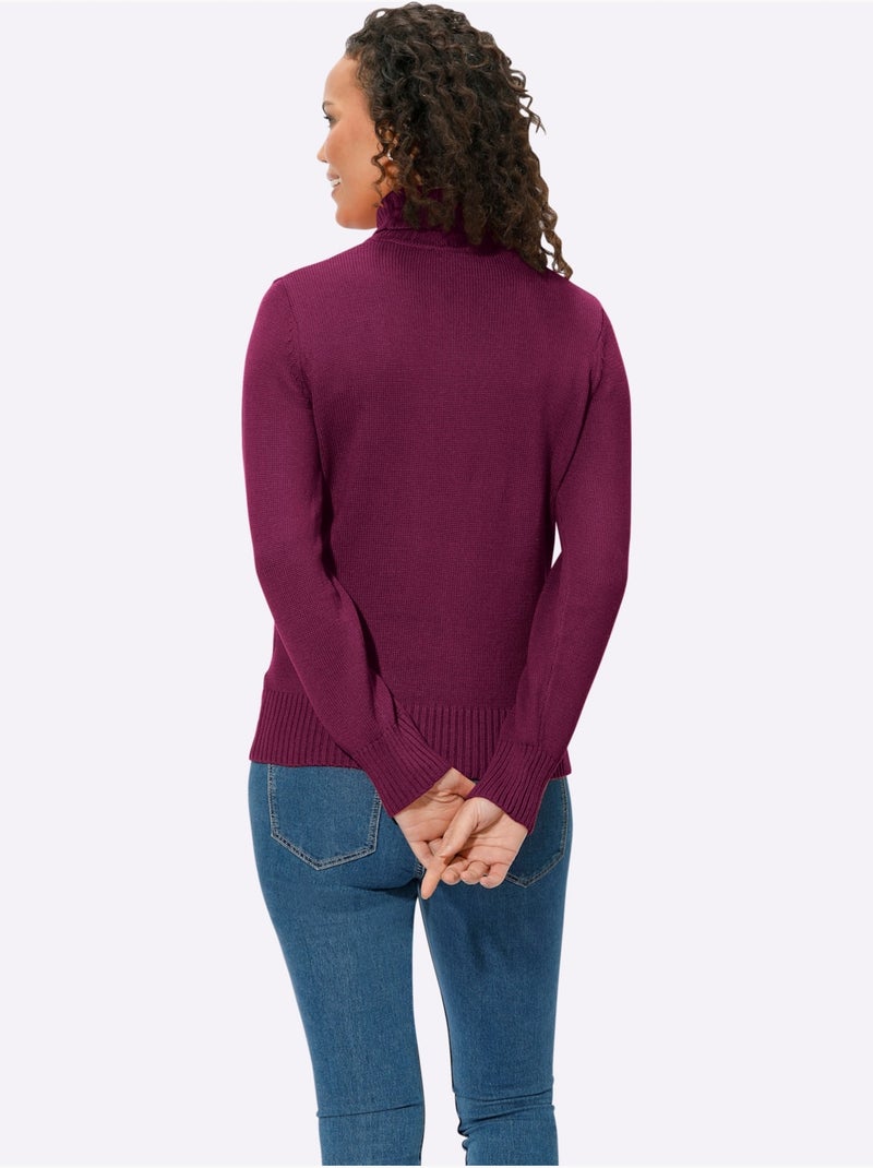 Pull à Col Roulé Avec Coton - Taille Standard - Witt Rose fushia - Kiabi