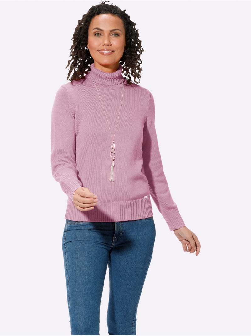 Pull à col roulé avec coton - taille standard - witt Rose - Kiabi