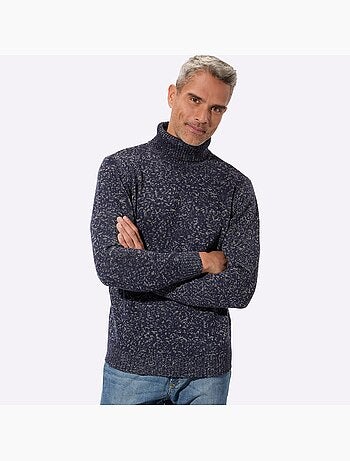 Pull à col roulé bel aspect chiné - taille standard - moda vilona