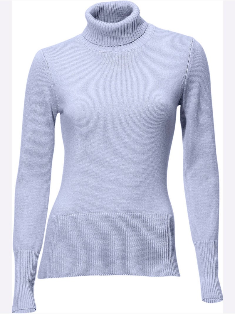 Pull à Col Roulé Contenant Du Cachemire - Taille Standard - Helline Bleu clair - Kiabi