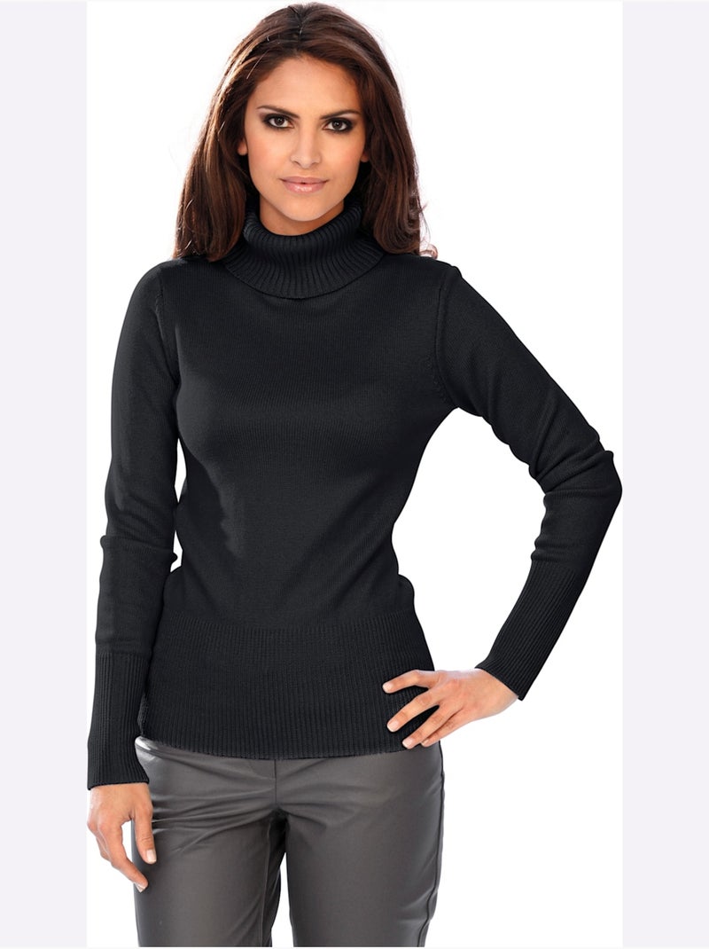 Pull à Col Roulé Contenant Du Cachemire - Taille Standard - Helline Noir - Kiabi