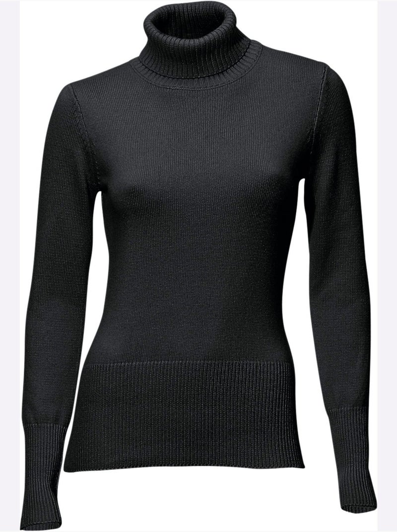 Pull à Col Roulé Contenant Du Cachemire - Taille Standard - Helline Noir - Kiabi