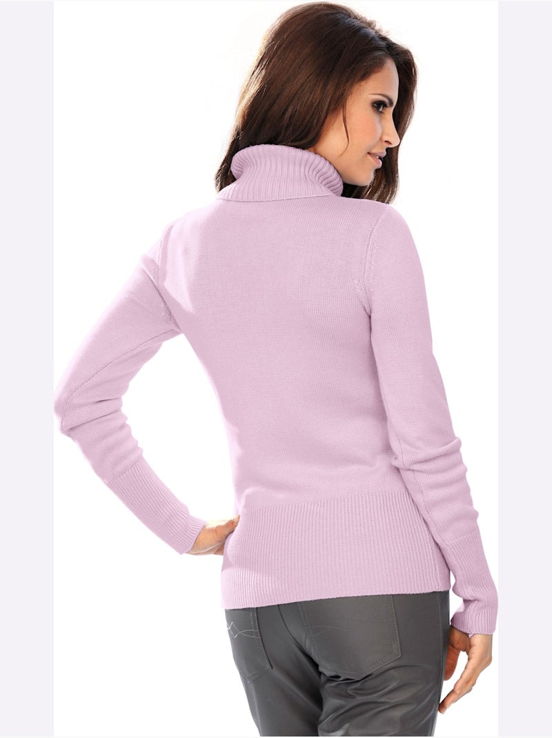 Pull à Col Roulé Contenant Du Cachemire - Taille Standard - Helline Rose - Kiabi