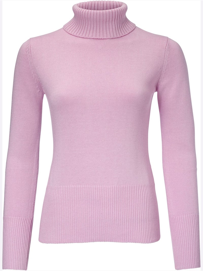 Pull à Col Roulé Contenant Du Cachemire - Taille Standard - Helline Rose - Kiabi