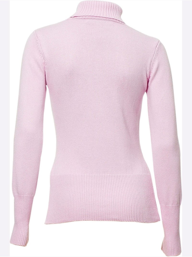 Pull à Col Roulé Contenant Du Cachemire - Taille Standard - Helline Rose - Kiabi