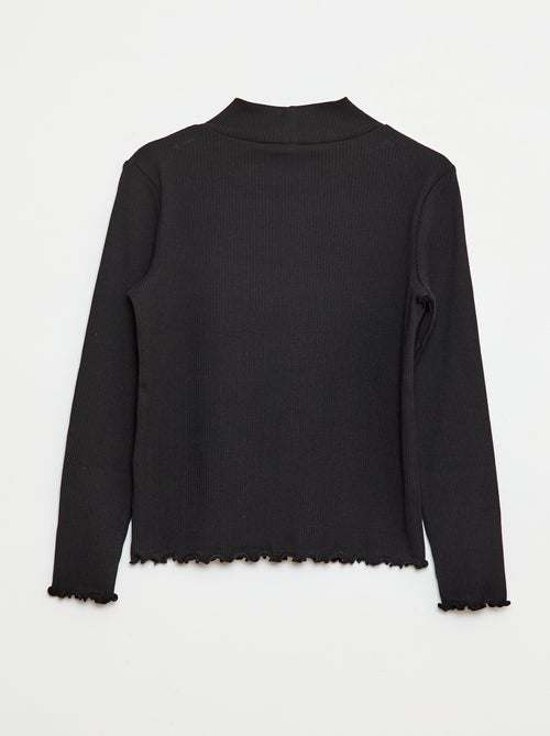 Pull à col roulé côtelé - Kiabi