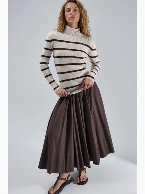 Pull à col roulé côtelé rayé my fashion - Kiabi