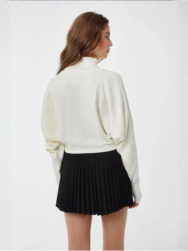 Pull à col roulé coupe décontractée Blanc - Kiabi