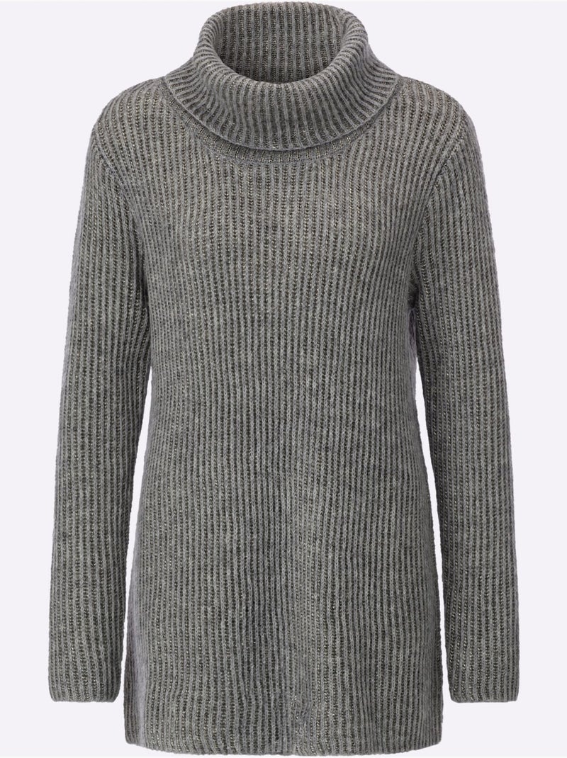 Pull à Col Roulé Coupe En A Affinante - Taille Standard - Helline Gris clair - Kiabi