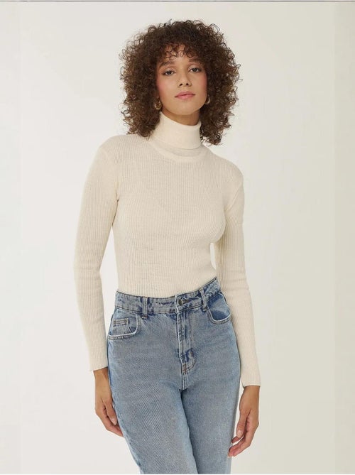 Pull à col roulé coupe slim - Kiabi