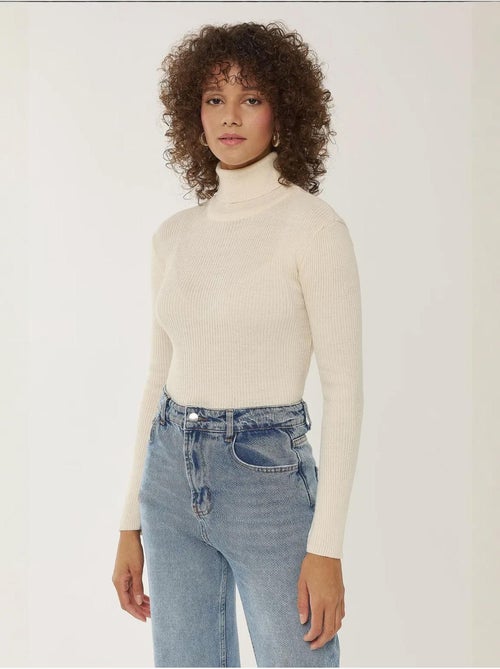 Pull à col roulé coupe slim - Kiabi