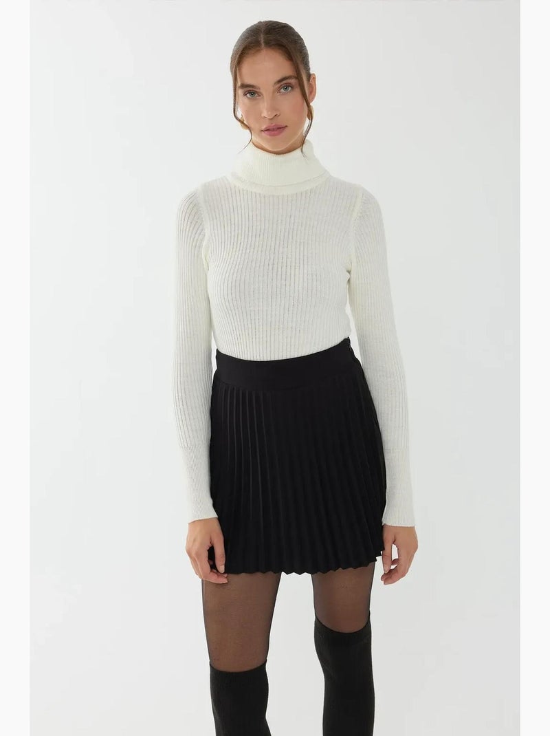 Pull à col roulé coupe slim hiccup Blanc - Kiabi
