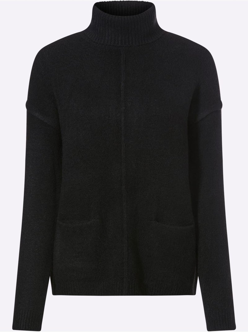 Pull à col roulé couture centrale devant - taille standard - helline Noir - Kiabi