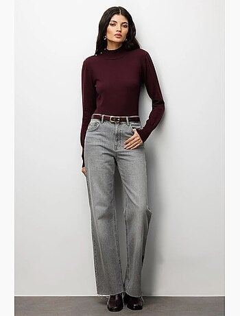 Pull à col roulé en maille d'épaisseur moyenne mixray