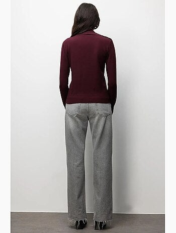 Pull à col roulé en maille d'épaisseur moyenne mixray