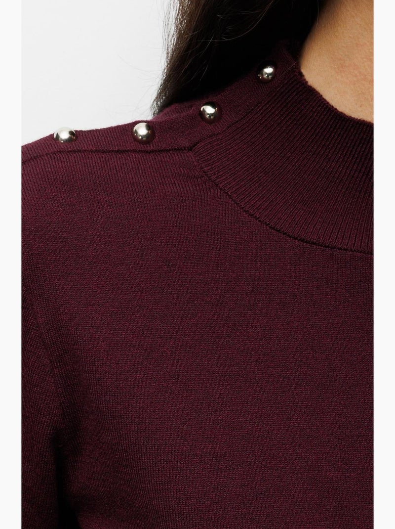 Pull à col roulé en maille d'épaisseur moyenne mixray Rouge bordeaux - Kiabi