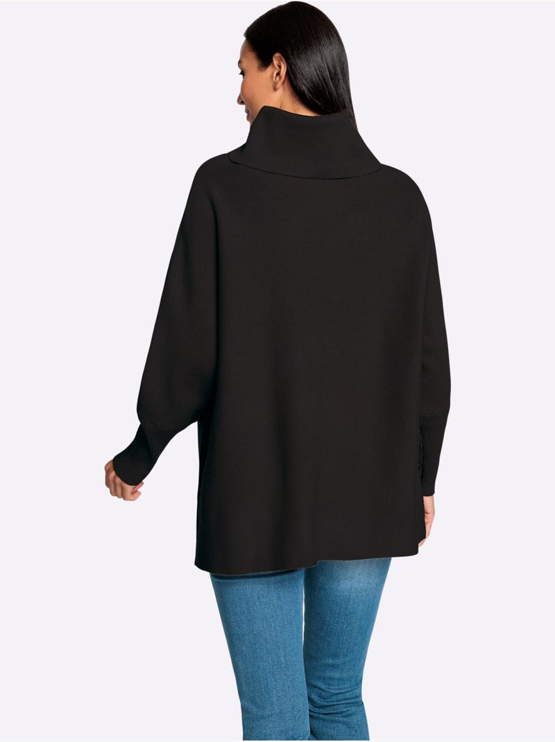 Pull à Col Roulé Grand Col Roulé - Taille Standard - Helline Noir - Kiabi