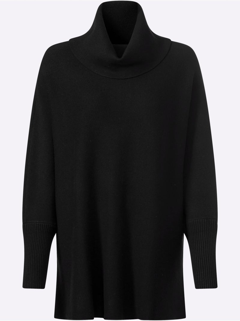 Pull à Col Roulé Grand Col Roulé - Taille Standard - Helline Noir - Kiabi