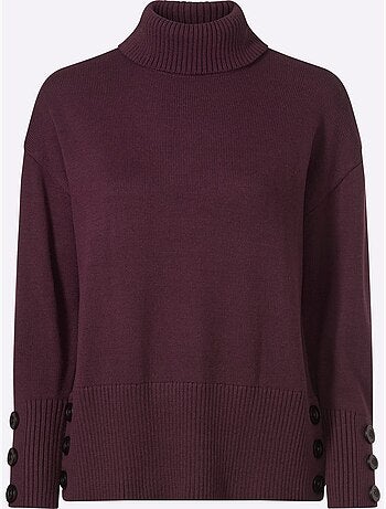 Pull à col roulé hautes fentes latérales originales - taille standard - helline