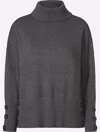 Pull à col roulé hautes fentes latérales originales - taille standard - helline