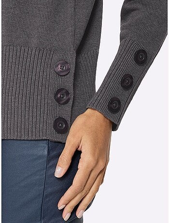 Pull à col roulé hautes fentes latérales originales - taille standard - helline