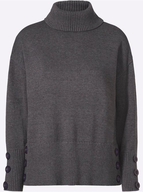 Pull à col roulé hautes fentes latérales originales - taille standard - helline - Kiabi Pull à col roulé hautes fentes latérales originales - taille standard - helline - Kiabi