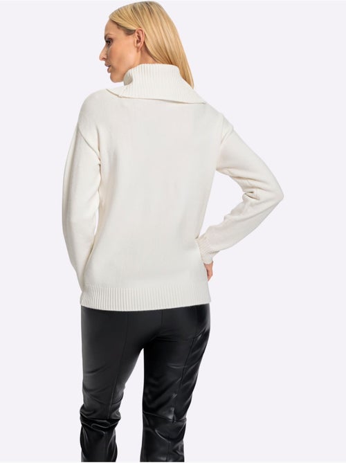 Pull à Col Roulé Joli Motif Tricoté - Taille Standard - Helline - Kiabi