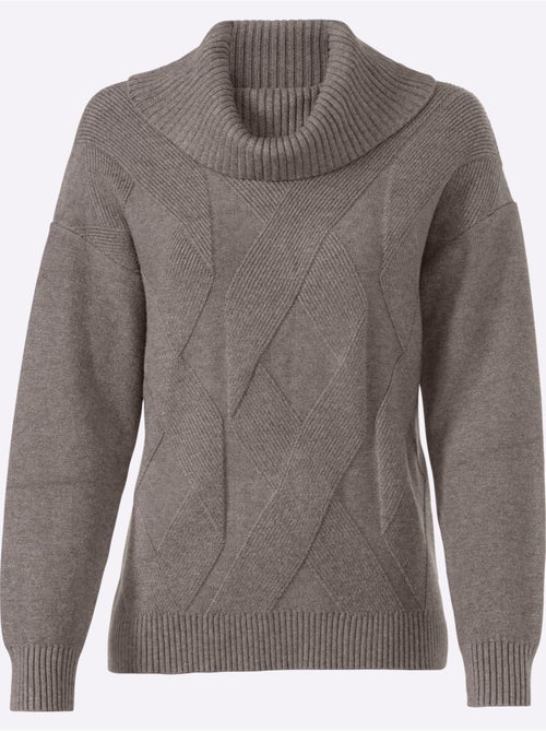 Pull à Col Roulé Joli Motif Tricoté - Taille Standard - Helline - Kiabi