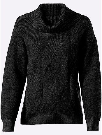 Pull à Col Roulé Joli Motif Tricoté - Taille Standard - Helline
