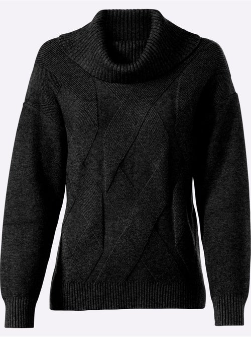 Pull à Col Roulé Joli Motif Tricoté - Taille Standard - Helline - Kiabi