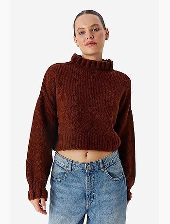 Pull à col roulé mi-long coupe décontractée mixray
