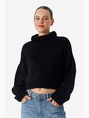 Pull à col roulé mi-long coupe décontractée mixray