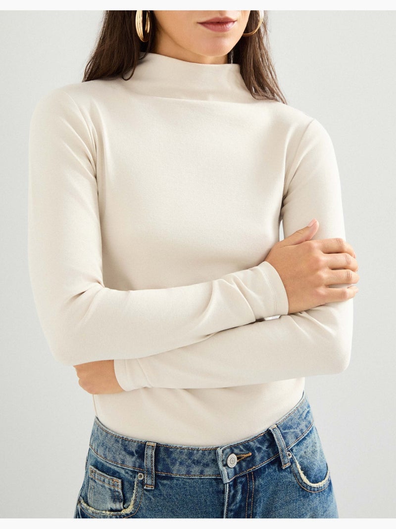 Pull à col roulé, MO Fashion Beige - Kiabi