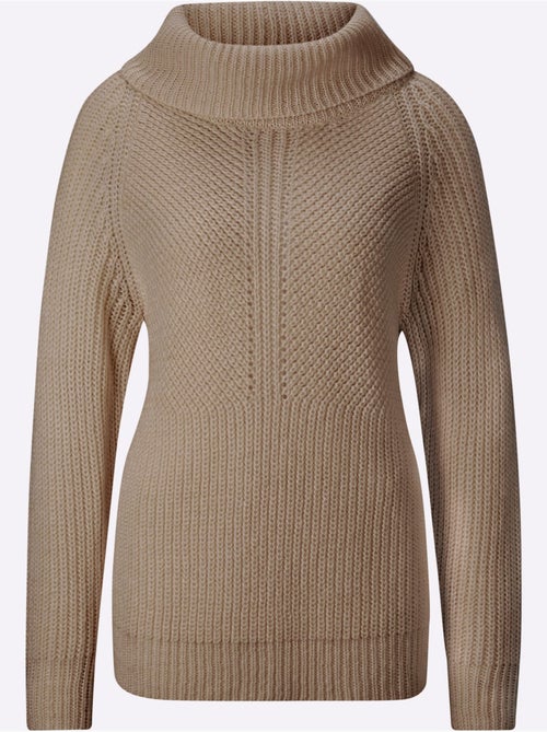 Pull à col roulé motif maille moderne - taille standard - helline - Kiabi