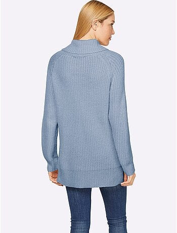 Pull à col roulé motif maille moderne - taille standard - helline