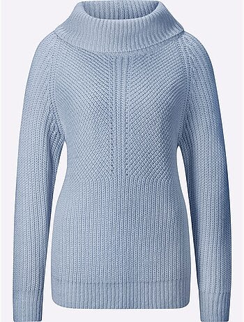 Pull à col roulé motif maille moderne - taille standard - helline