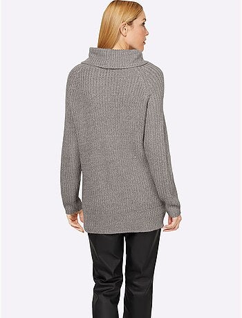 Pull à col roulé motif maille moderne - taille standard - helline