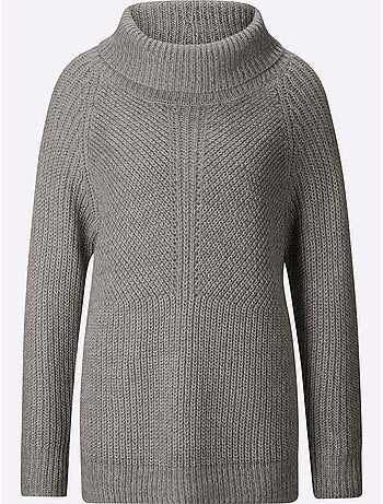 Pull à col roulé motif maille moderne - taille standard - helline