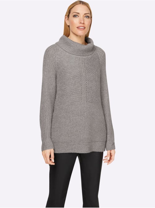 Pull à col roulé motif maille moderne - taille standard - helline - Kiabi