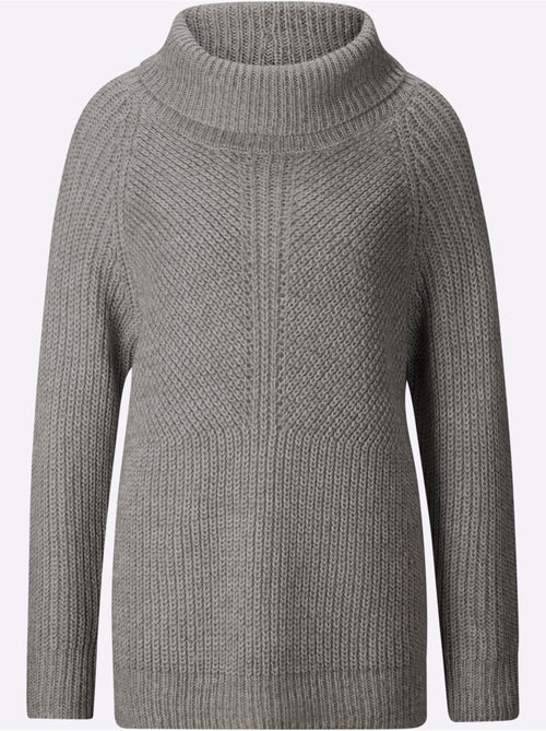 Pull à col roulé motif maille moderne - taille standard - helline - Kiabi