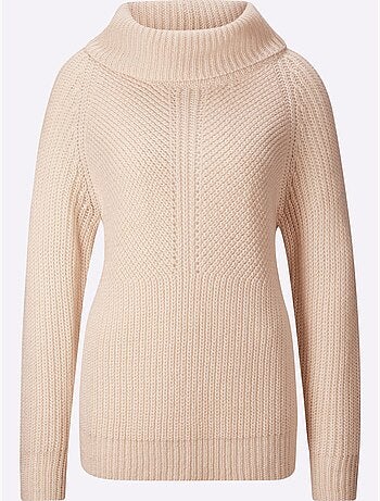 Pull à col roulé motif maille moderne - taille standard - helline