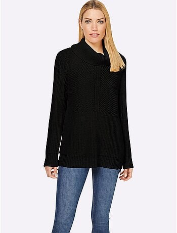 Pull à col roulé motif maille moderne - taille standard - helline