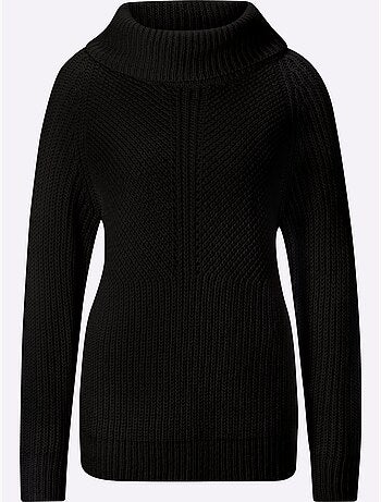 Pull à col roulé motif maille moderne - taille standard - helline