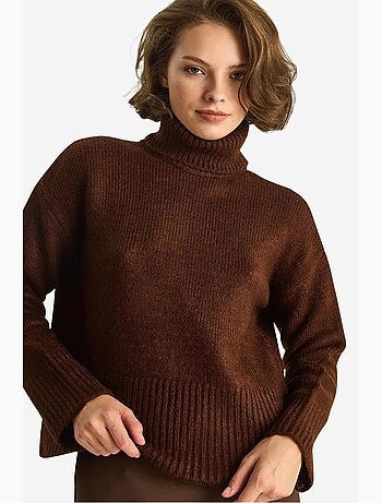 Pull à col roulé oversize en maille lucci