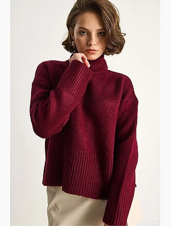Pull à col roulé oversize en maille lucci