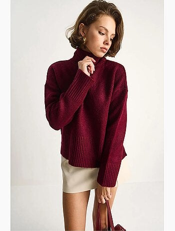 Pull à col roulé oversize en maille lucci